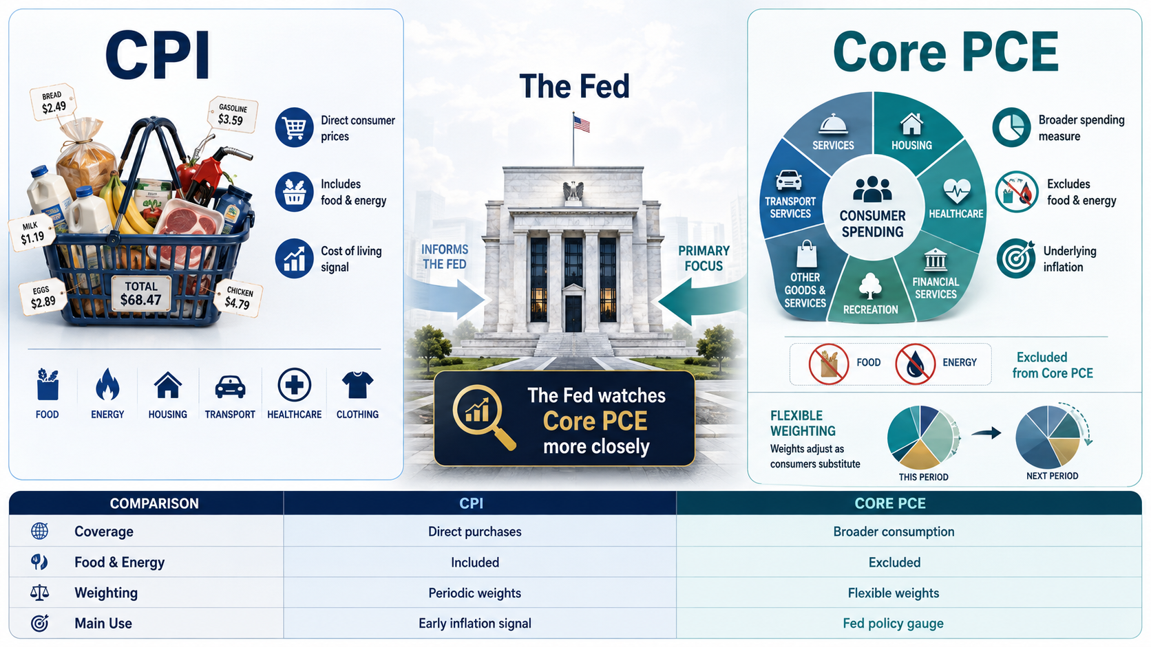 CPI vs. Core PCE Price Index: What's the Difference and Which Does the Fed Pay More Attention to?