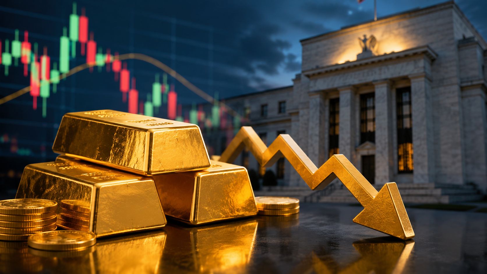 Emas Turun, The Fed Kembali Jadi Tekanan